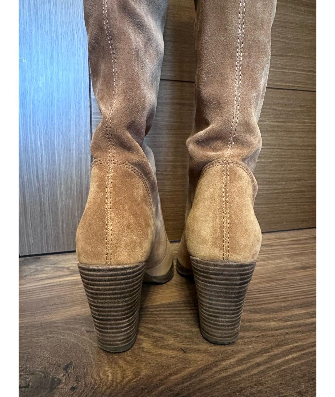 MICHAEL KORS Горчичные замшевые сапоги, фото 4