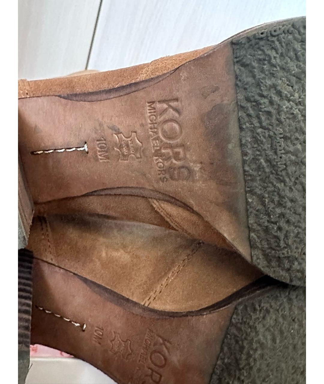 MICHAEL KORS Горчичные замшевые сапоги, фото 6