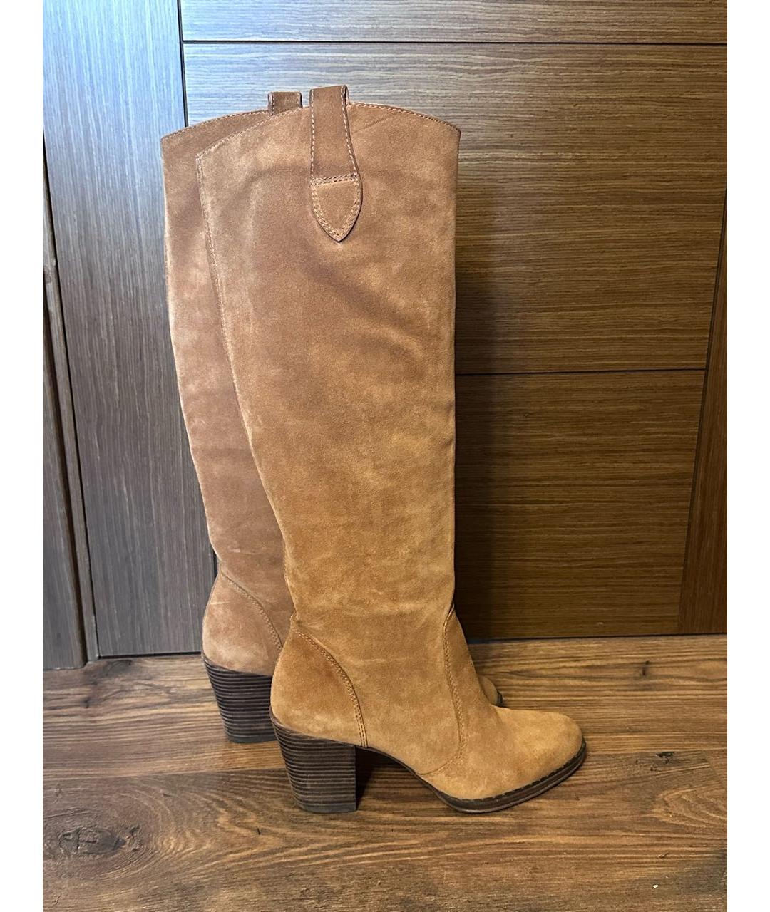 MICHAEL KORS Горчичные замшевые сапоги, фото 9