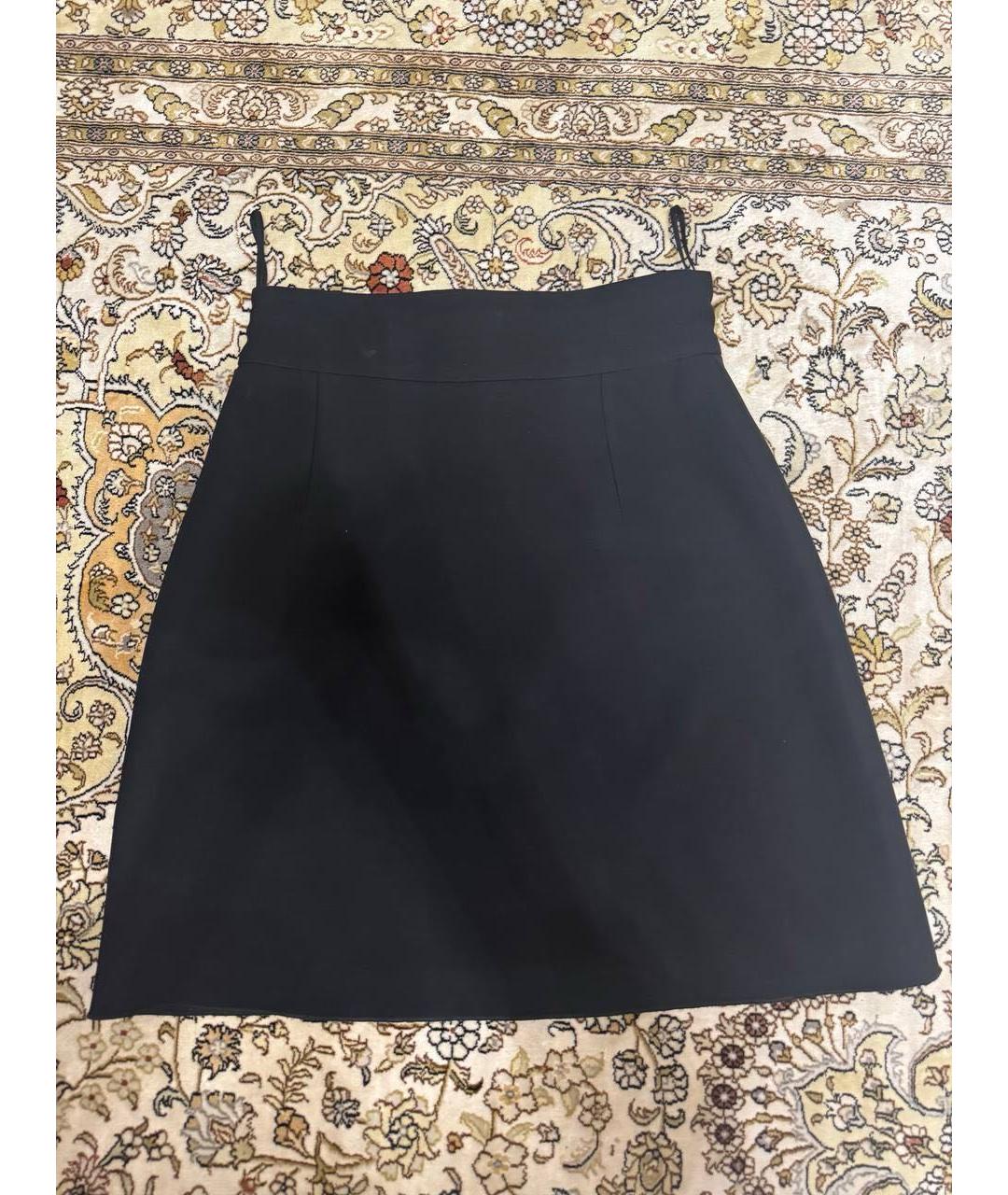 GUCCI Черная хлопковая юбка мини, фото 2