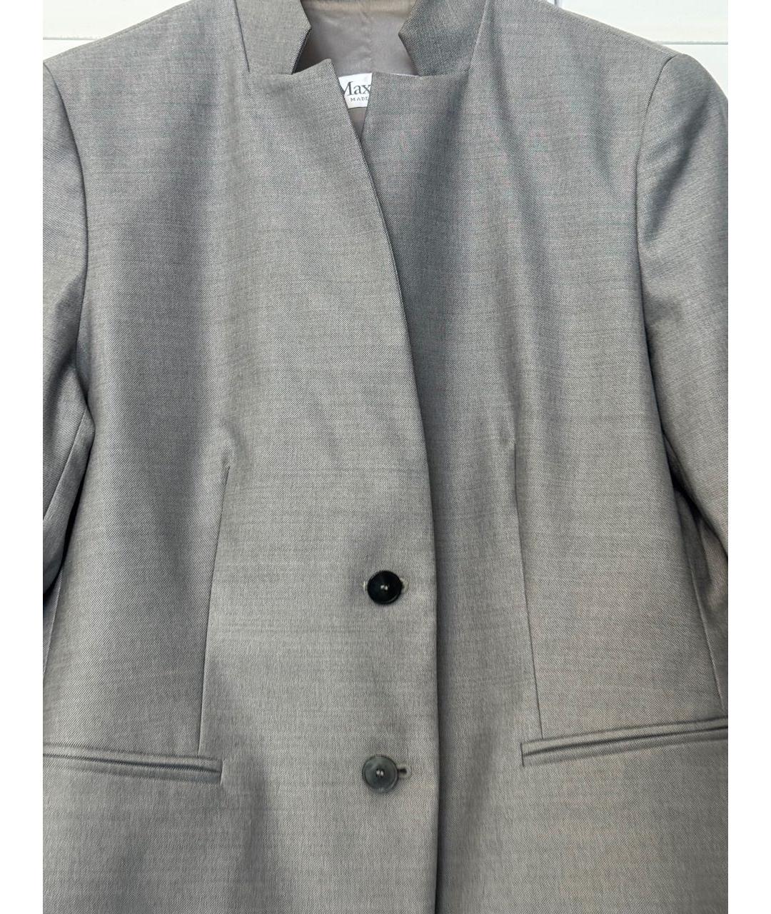 MAX MARA Серебрянный шерстяной жакет/пиджак, фото 2