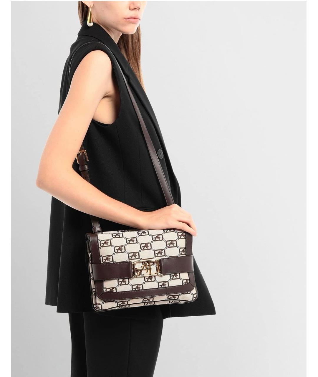 ALBERTA FERRETTI Бежевая кожаная сумка через плечо, фото 2