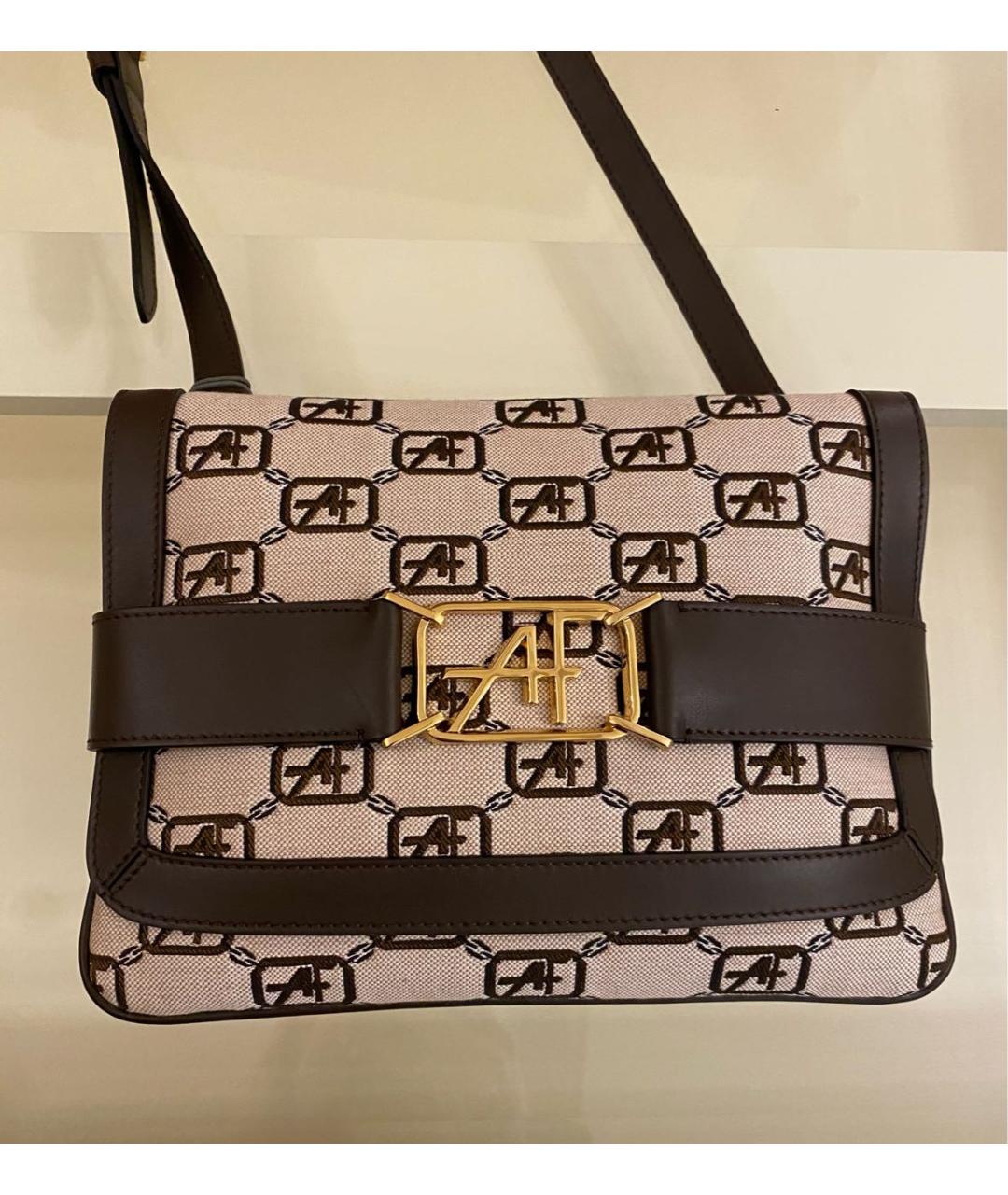 ALBERTA FERRETTI Бежевая кожаная сумка через плечо, фото 5