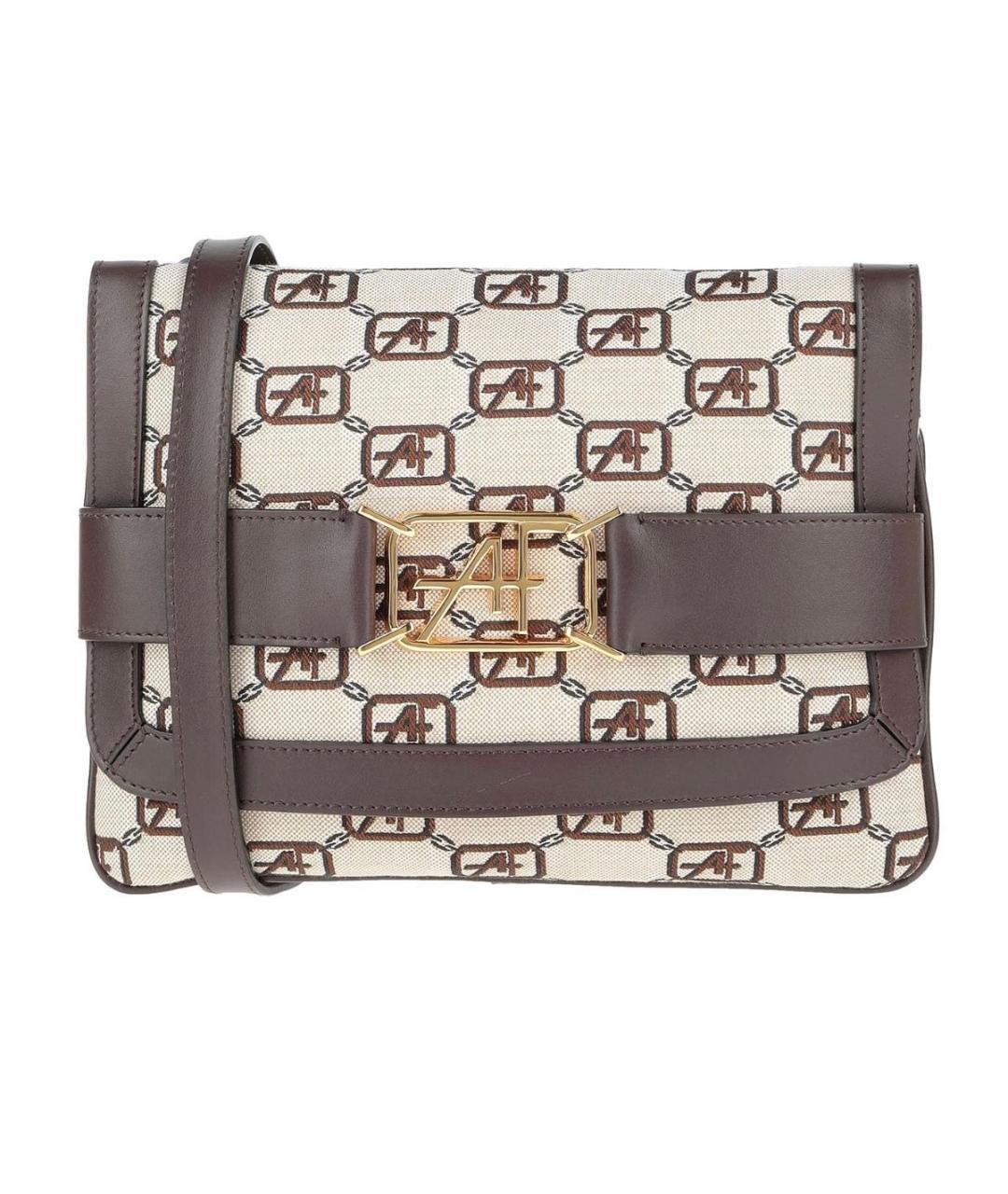 ALBERTA FERRETTI Бежевая кожаная сумка через плечо, фото 9