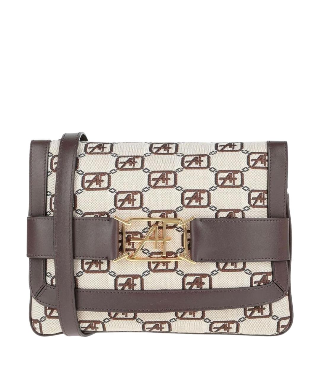 ALBERTA FERRETTI Бежевая кожаная сумка через плечо, фото 1