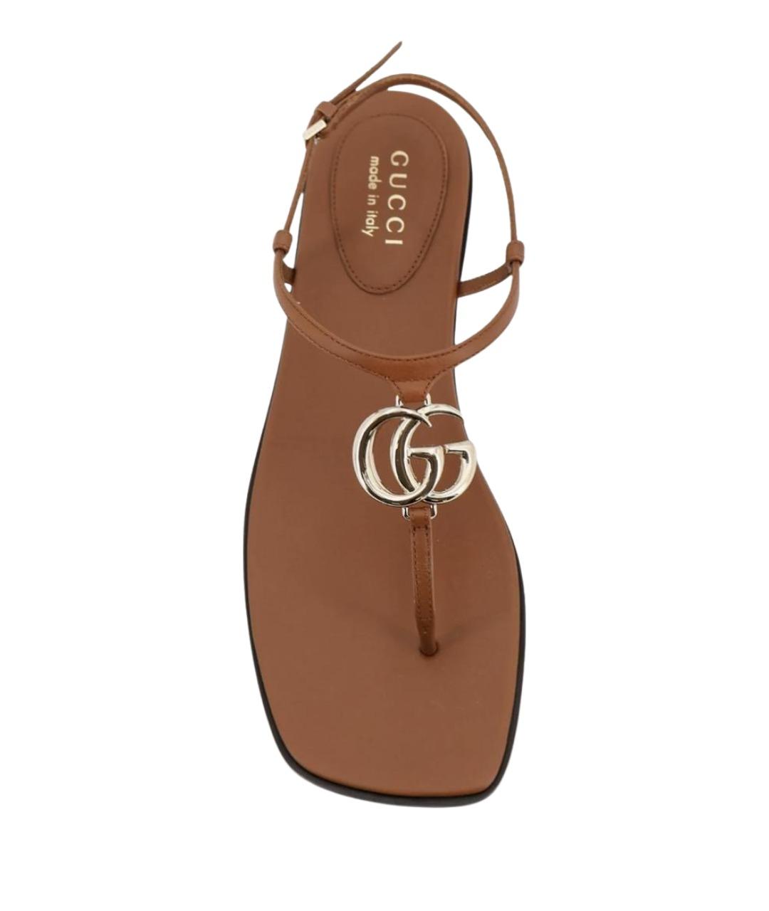 GUCCI Коричневые кожаные туфли, фото 4