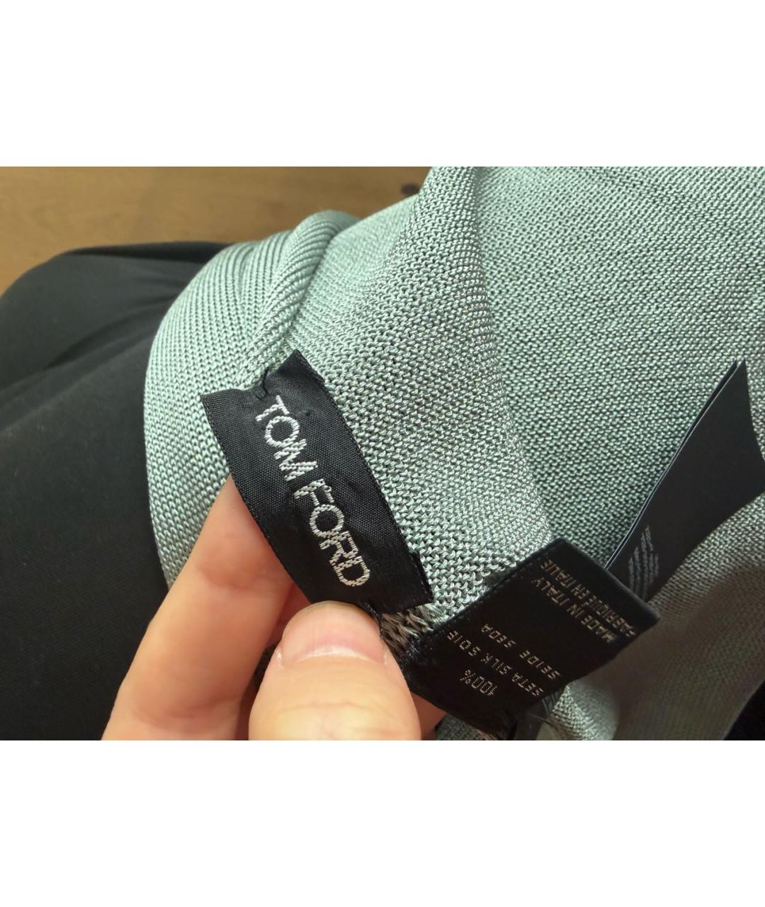 TOM FORD Серый шелковый шарф, фото 3