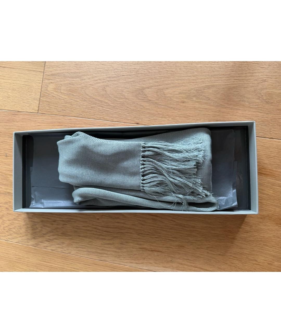 TOM FORD Серый шелковый шарф, фото 2