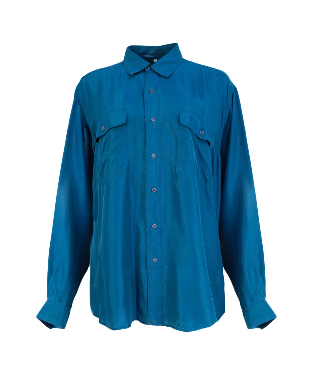 VALENTINO Бирюзовая шелковая блузы, фото 6