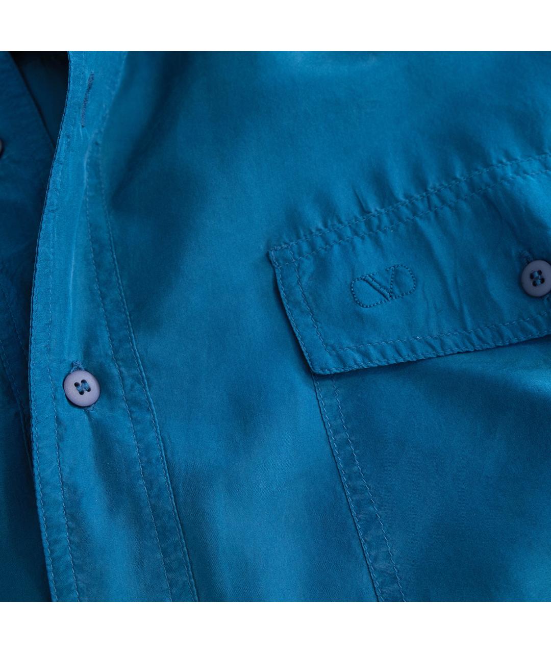 VALENTINO Бирюзовая шелковая блузы, фото 4