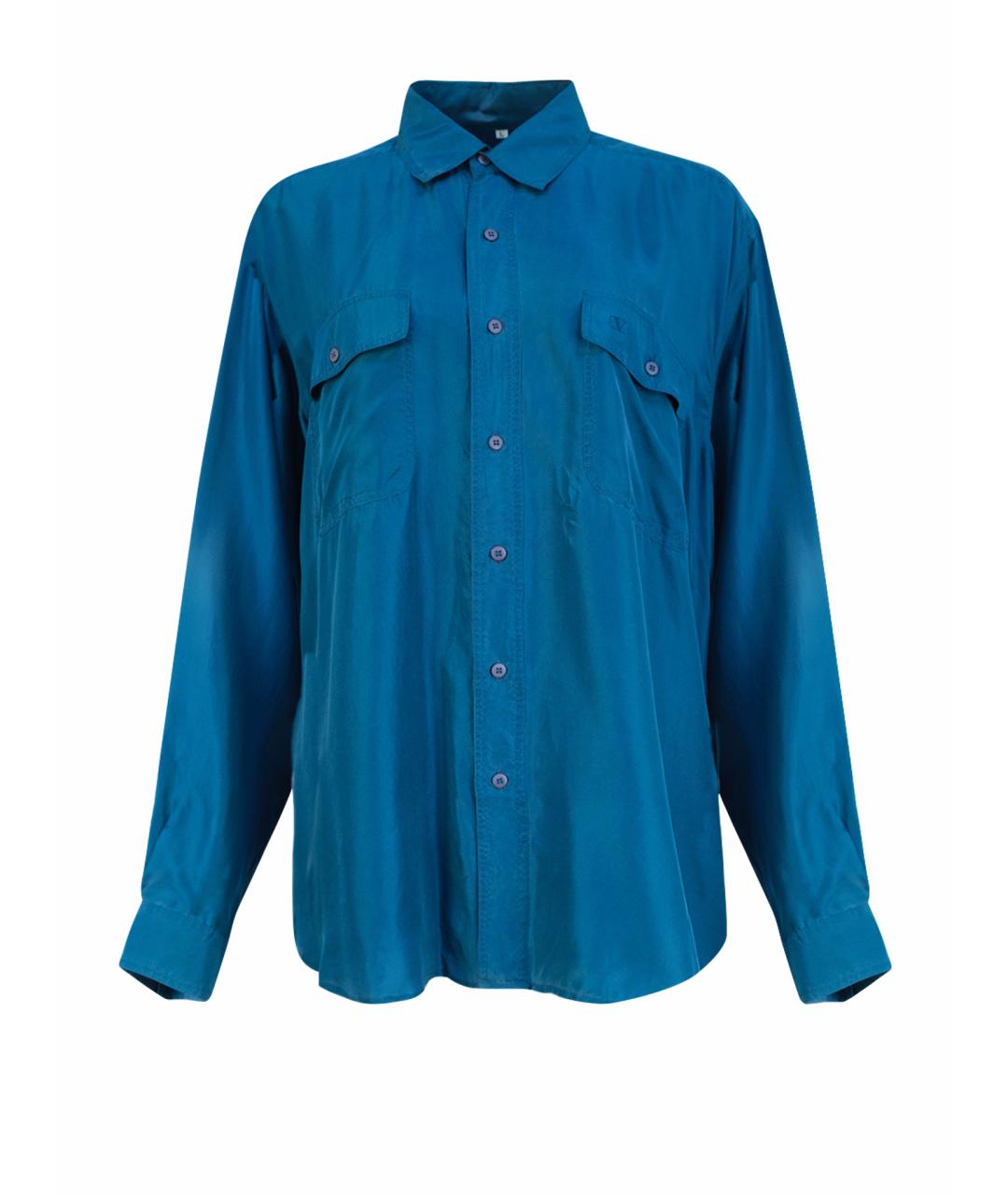 VALENTINO Бирюзовая шелковая блузы, фото 1