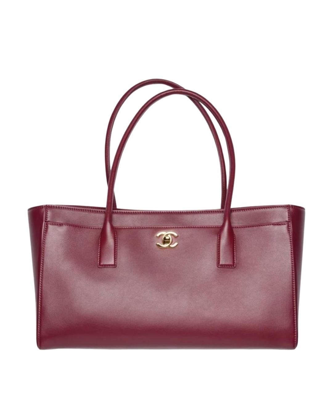 CHANEL Бордовая кожаная сумка с короткими ручками, фото 1