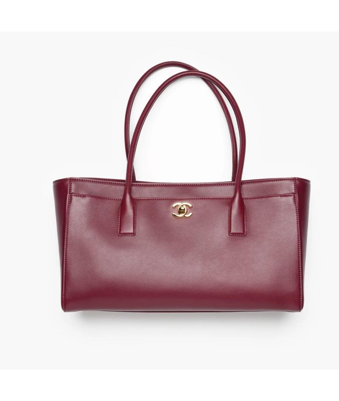 CHANEL Бордовая кожаная сумка с короткими ручками, фото 6