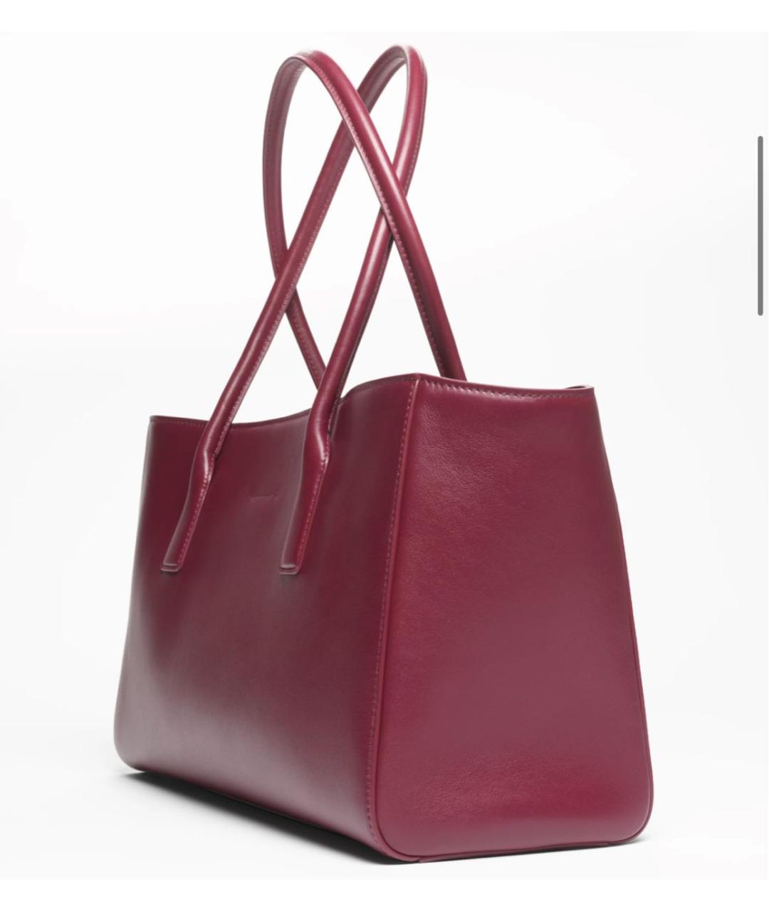 CHANEL Бордовая кожаная сумка с короткими ручками, фото 5