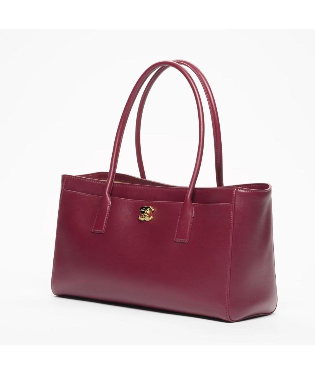 CHANEL Бордовая кожаная сумка с короткими ручками, фото 2