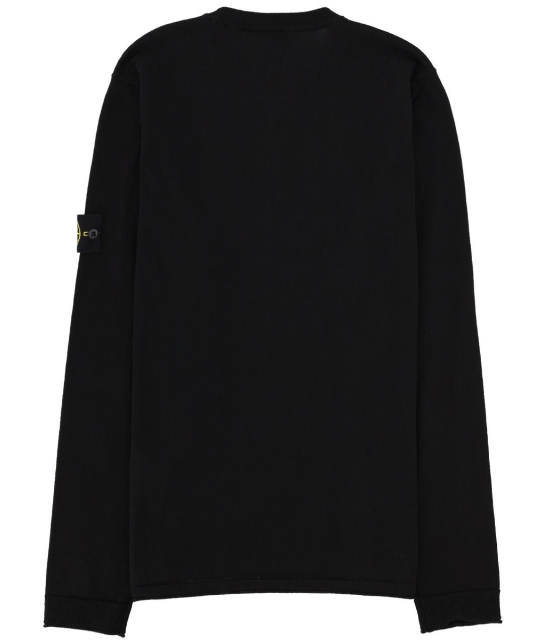 STONE ISLAND Черный хлопковый джемпер / свитер, фото 2
