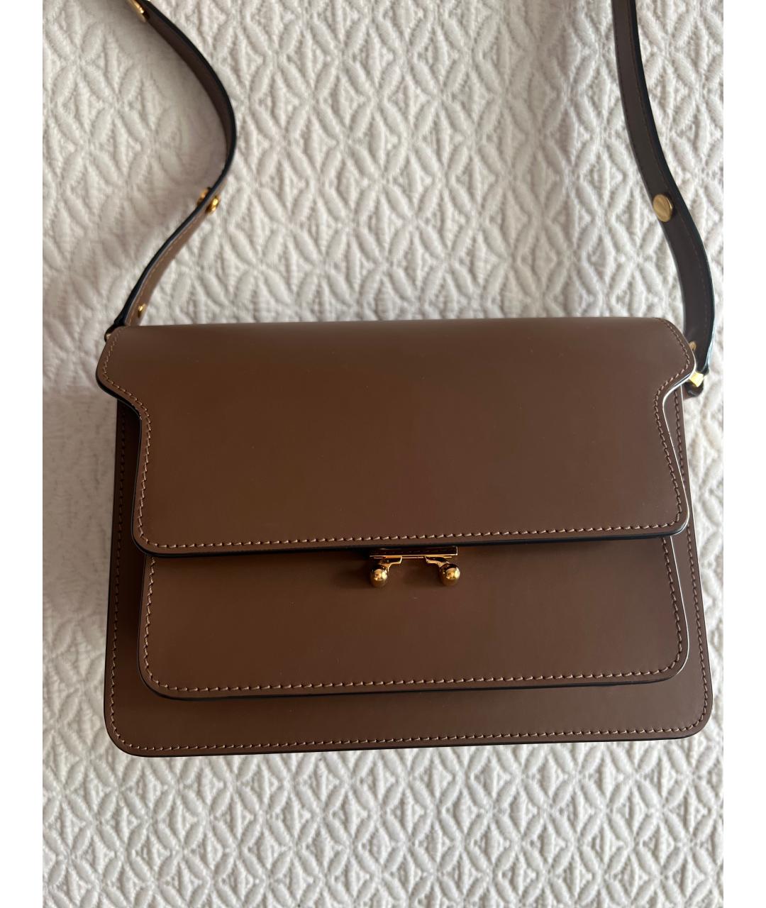 MARNI Коричневая кожаная сумка через плечо, фото 5