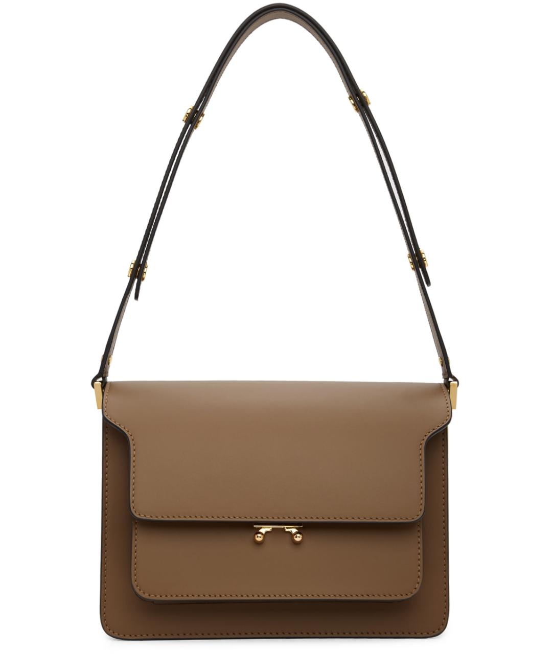 MARNI Коричневая кожаная сумка через плечо, фото 10