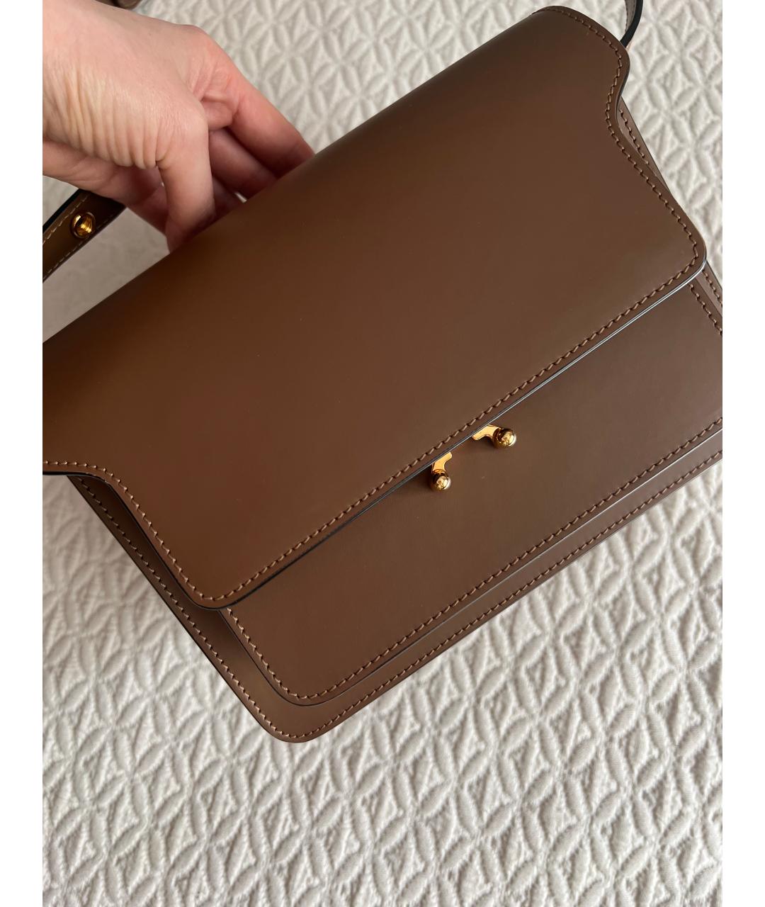 MARNI Коричневая кожаная сумка через плечо, фото 4