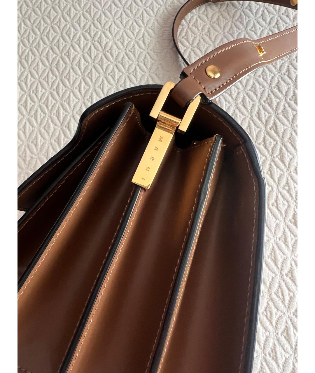 MARNI Коричневая кожаная сумка через плечо, фото 7