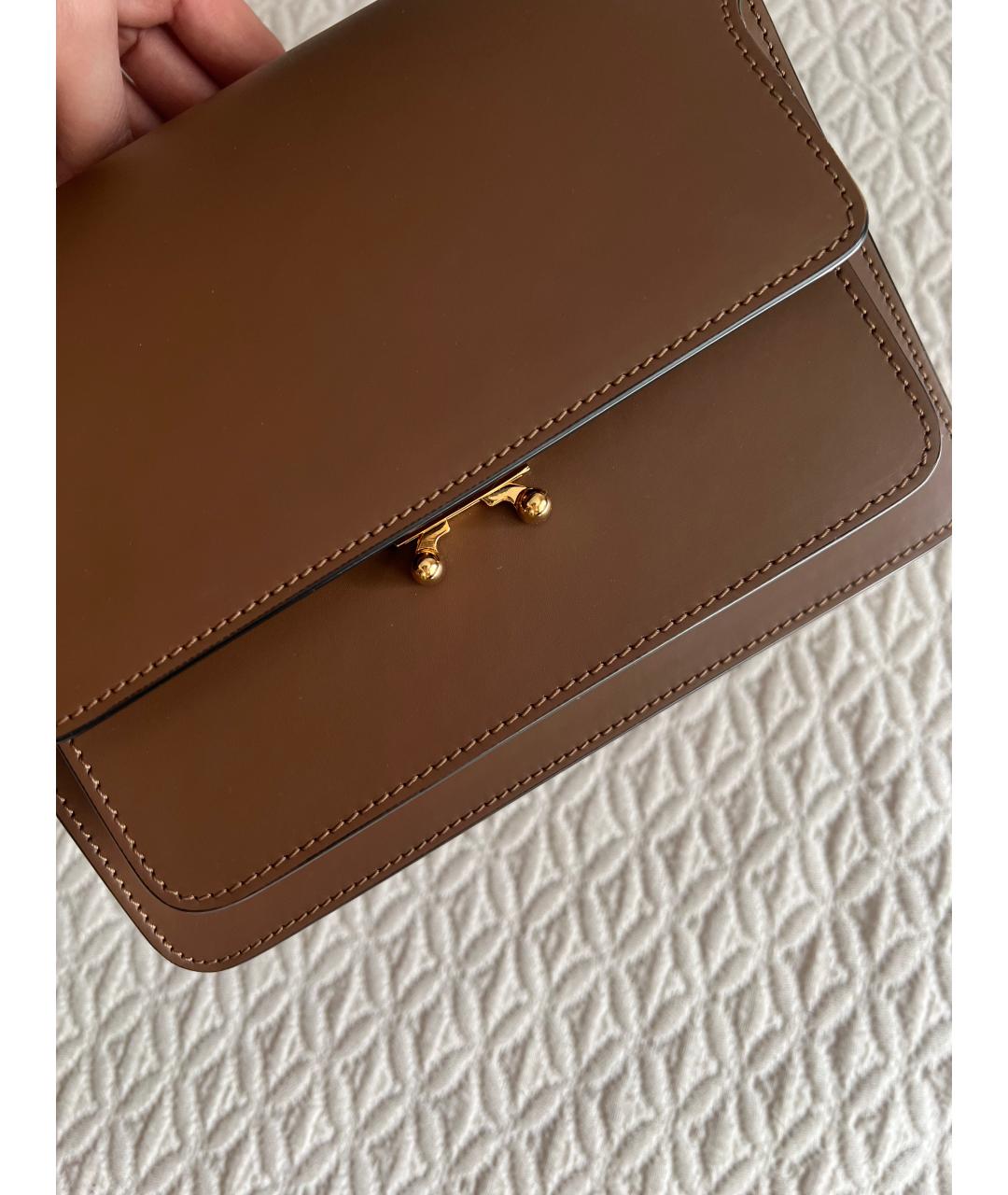 MARNI Коричневая кожаная сумка через плечо, фото 3