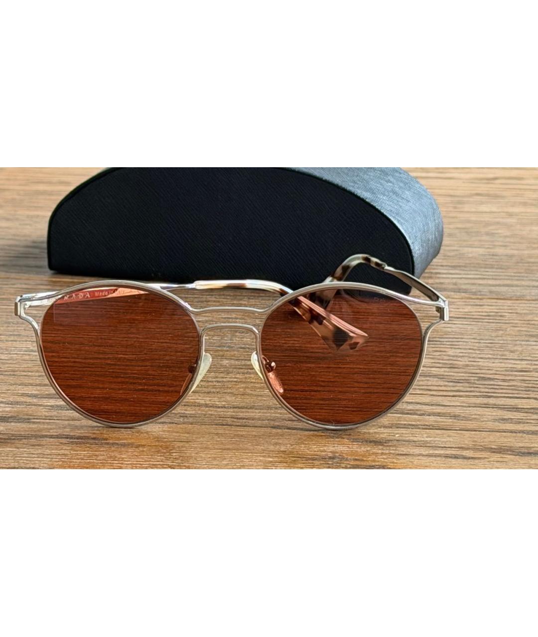 PRADA Коричневые металлические солнцезащитные очки, фото 7