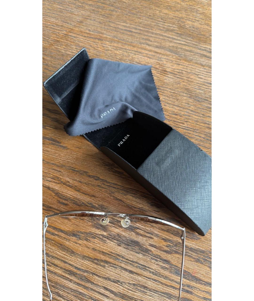 PRADA Коричневые металлические солнцезащитные очки, фото 4