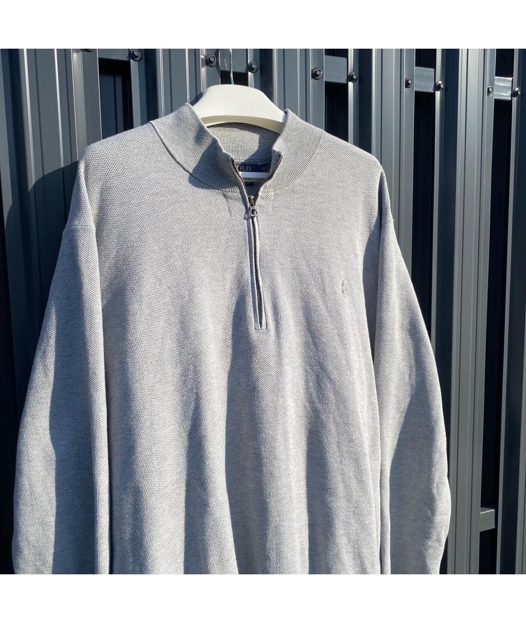 RALPH LAUREN Серый хлопковый джемпер / свитер, фото 2