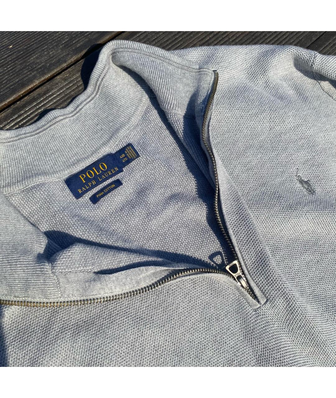 RALPH LAUREN Серый хлопковый джемпер / свитер, фото 3