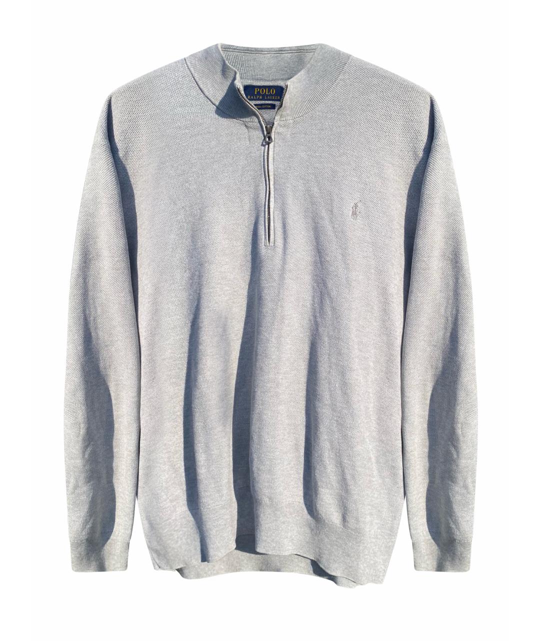 RALPH LAUREN Серый хлопковый джемпер / свитер, фото 1
