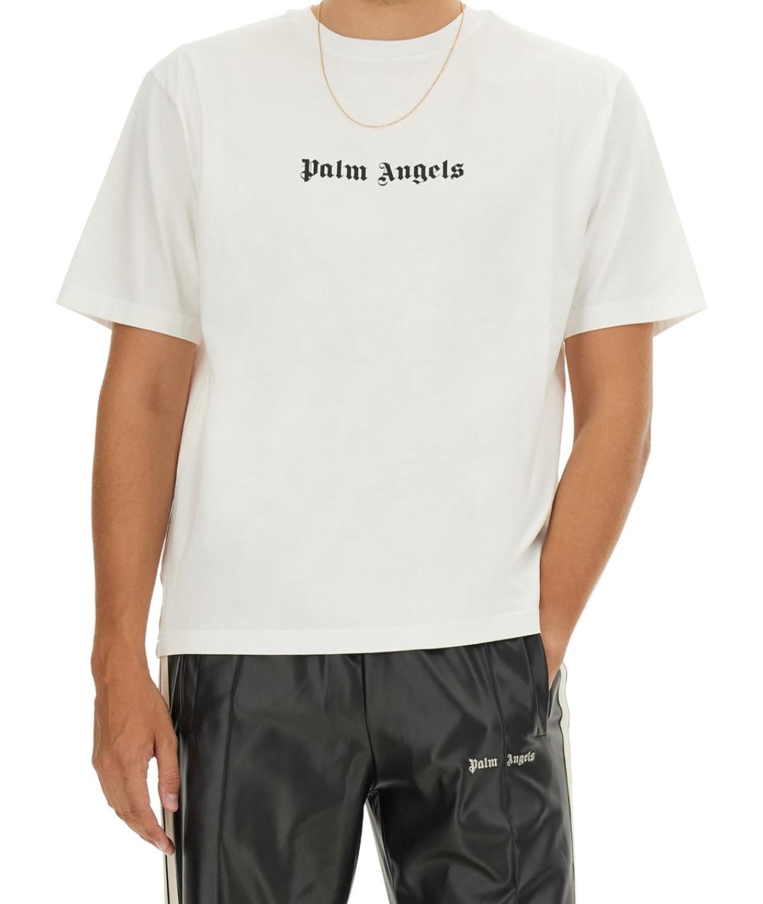 PALM ANGELS Белая хлопковая футболка, фото 3