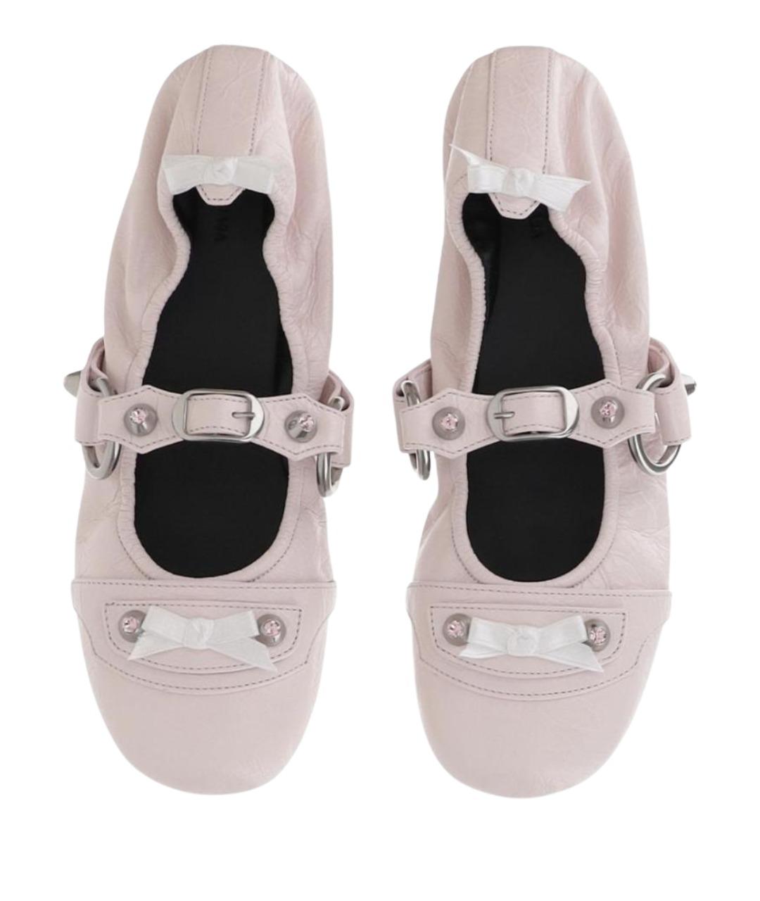 BALENCIAGA Розовые кожаные балетки, фото 3