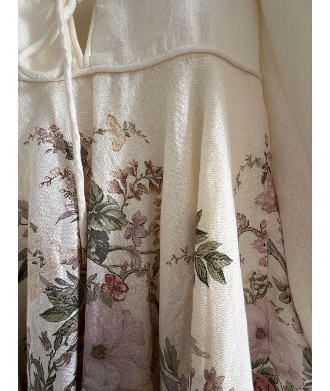 ZIMMERMANN Бежевое льняное коктейльное платье, фото 4