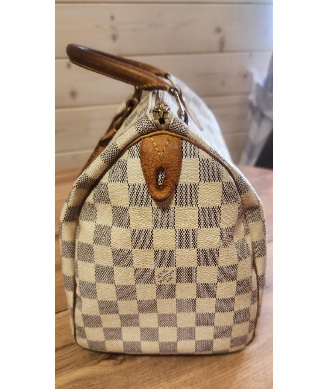 LOUIS VUITTON Белая кожаная сумка тоут, фото 9