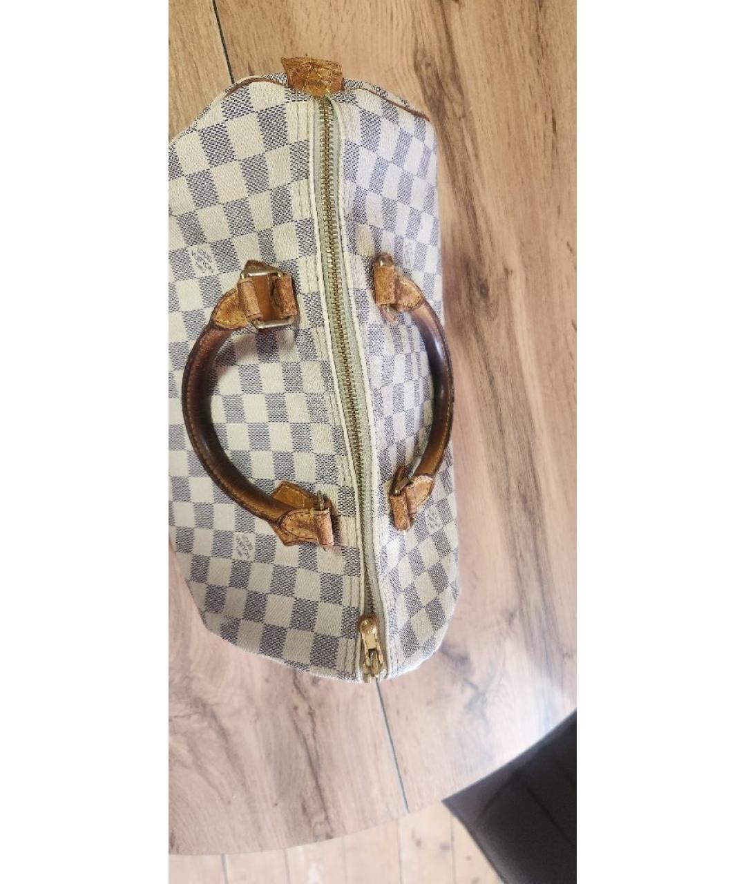 LOUIS VUITTON Белая кожаная сумка тоут, фото 8