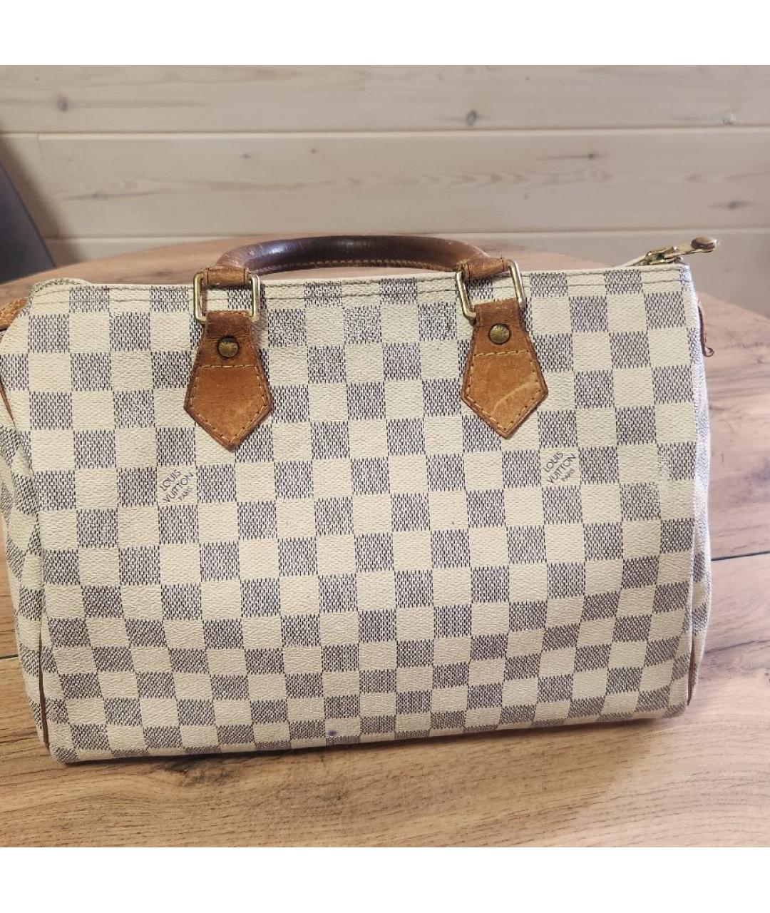 LOUIS VUITTON Белая кожаная сумка тоут, фото 10