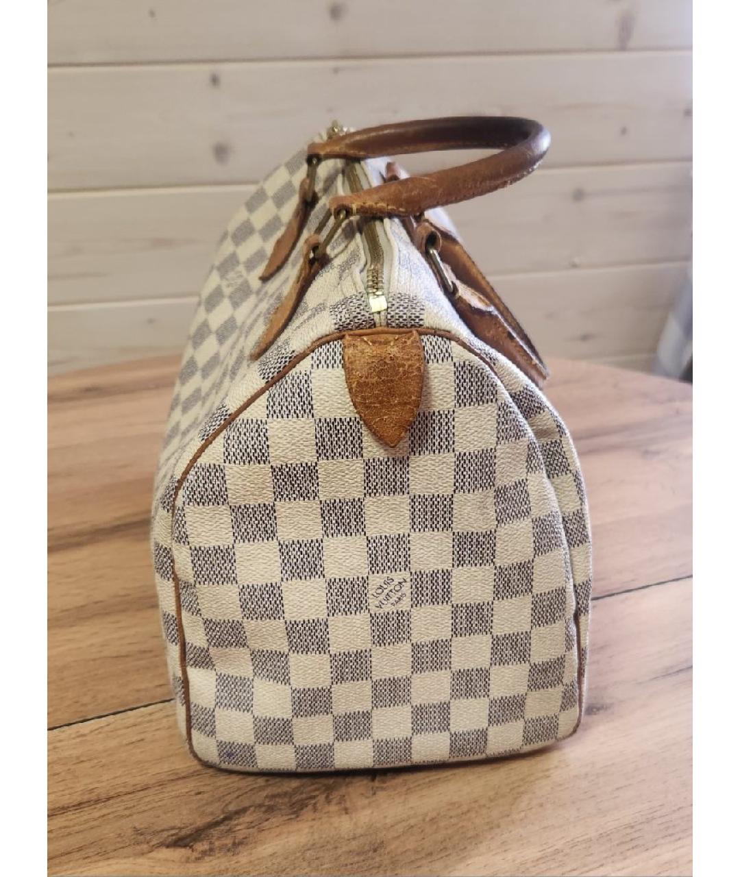 LOUIS VUITTON Белая кожаная сумка тоут, фото 4