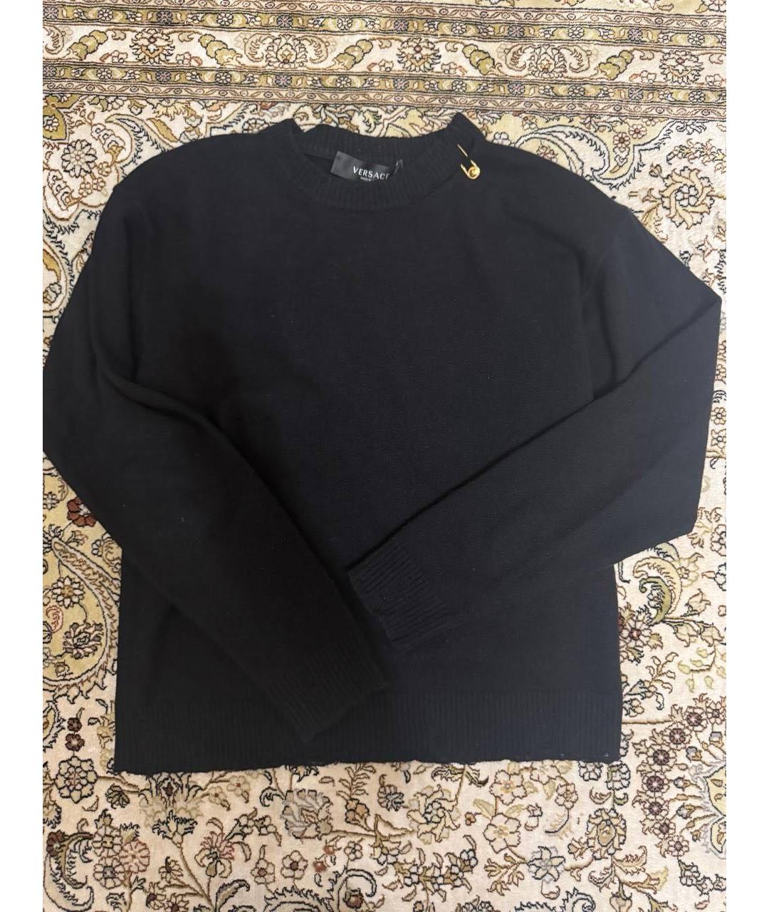 VERSACE Черный кашемировый джемпер / свитер, фото 3
