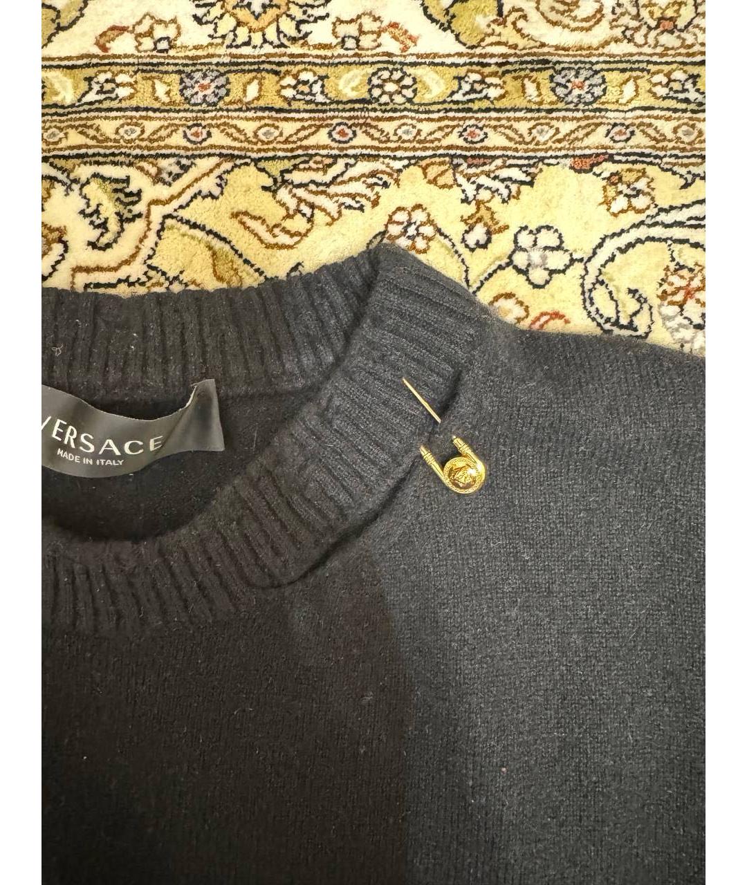 VERSACE Черный кашемировый джемпер / свитер, фото 2