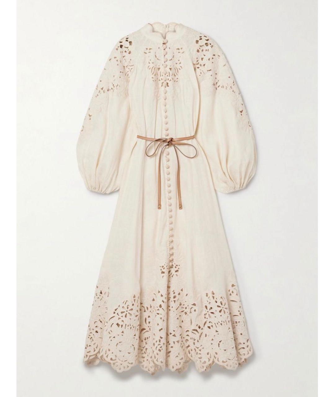 ZIMMERMANN Бежевый льняной сарафан, фото 9
