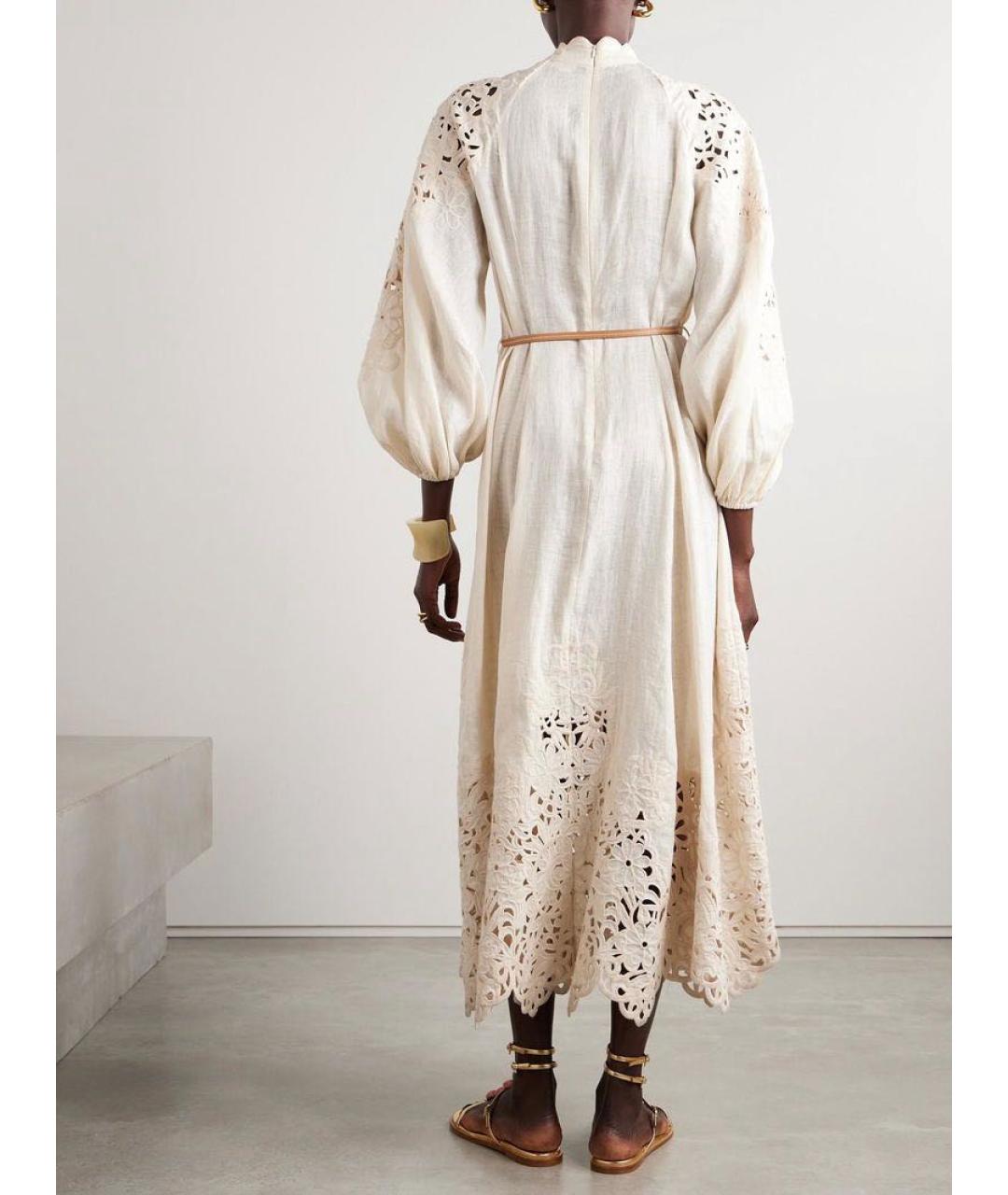 ZIMMERMANN Бежевый льняной сарафан, фото 8