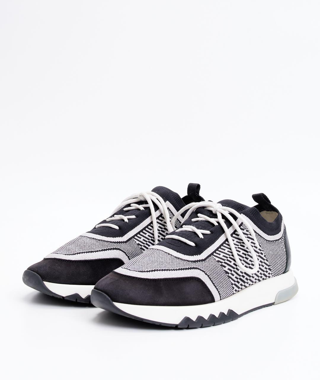 HERMES Серые текстильные кроссовки, фото 3