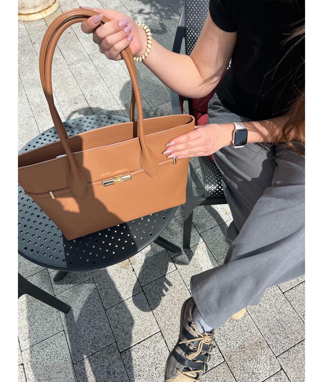 FURLA Коричневая кожаная сумка тоут, фото 6