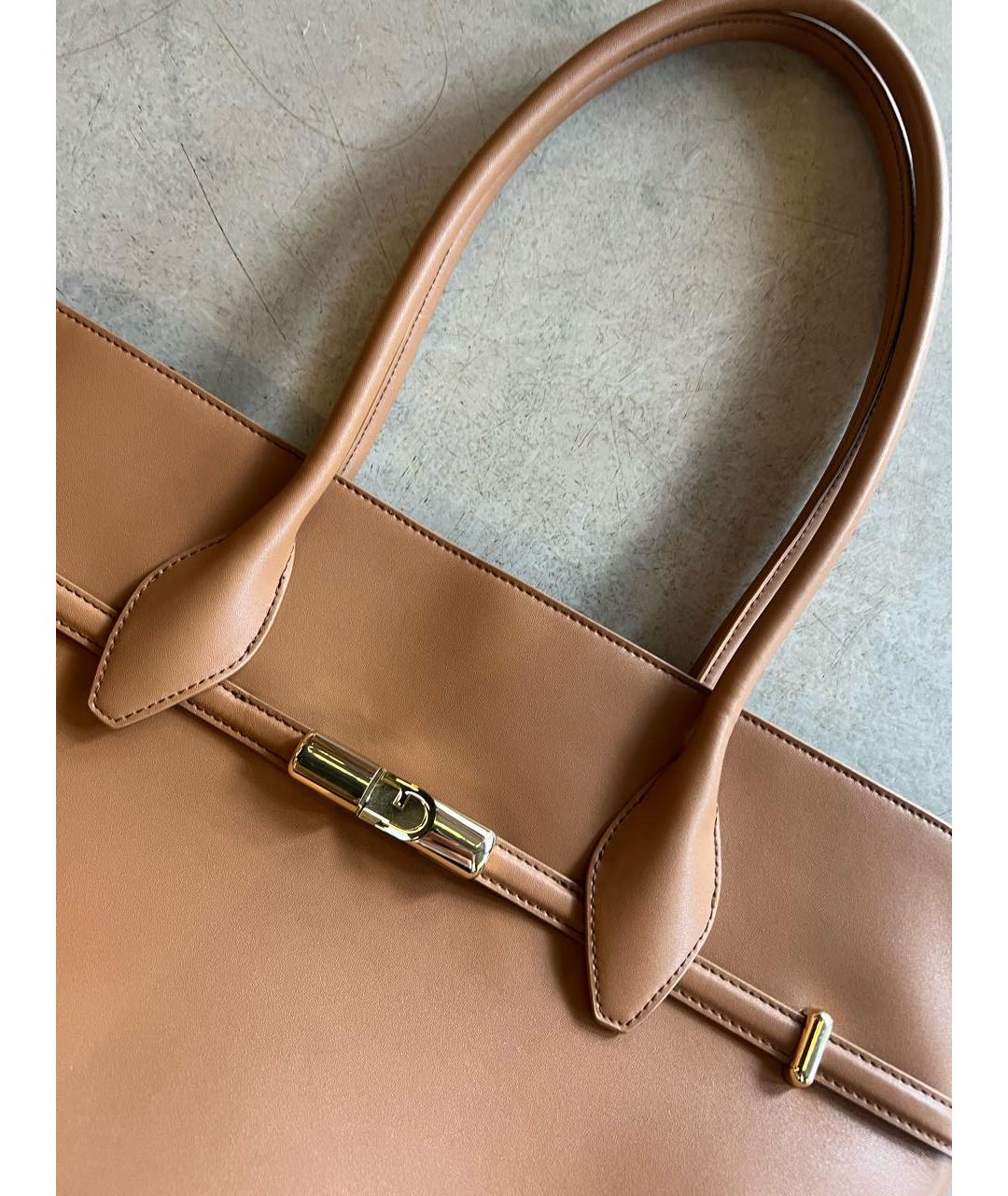 FURLA Коричневая кожаная сумка тоут, фото 4