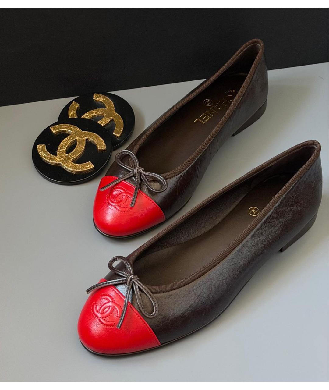 CHANEL Черные кожаные балетки, фото 3