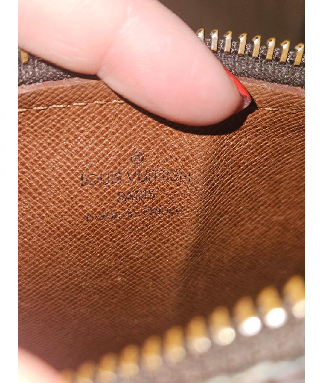 LOUIS VUITTON Коричневая кожаная сумка с короткими ручками, фото 6