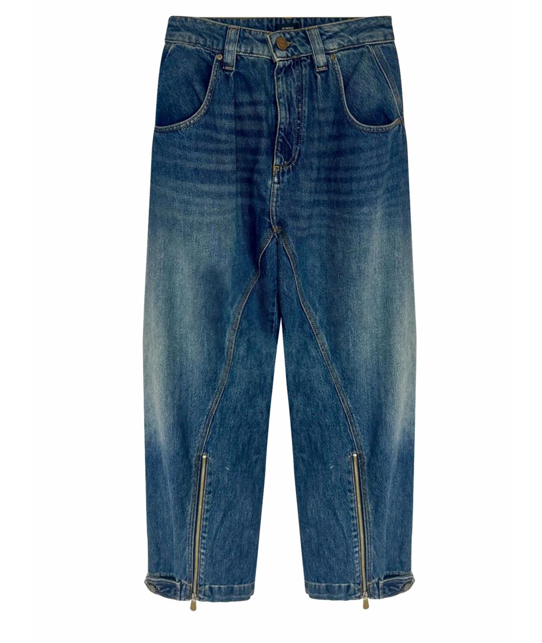 PINKO Синие хлопковые прямые джинсы, фото 1
