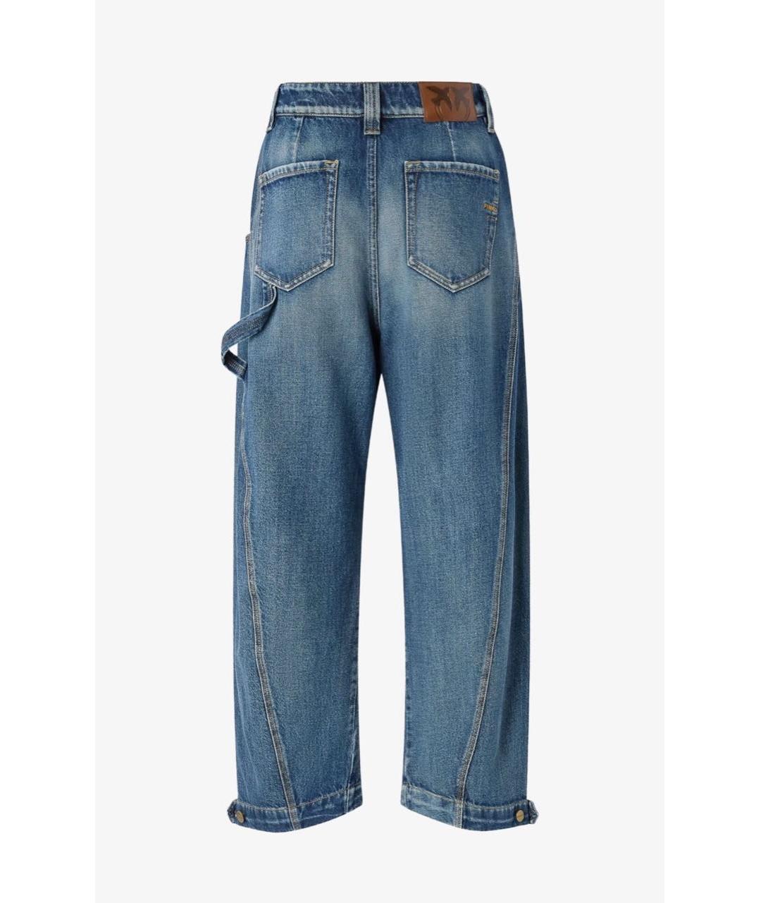 PINKO Синие хлопковые прямые джинсы, фото 6