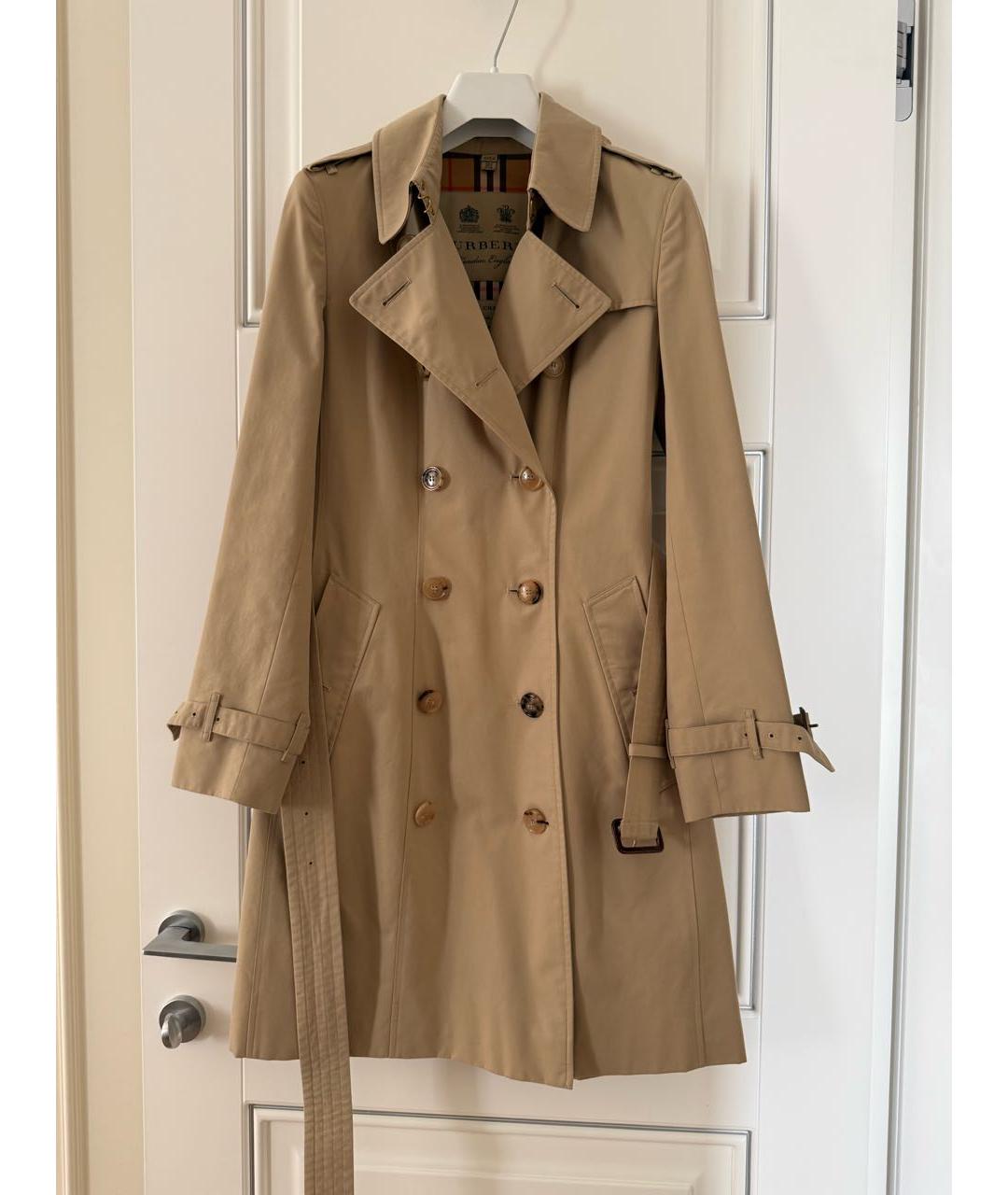 BURBERRY Бежевый хлопковый тренч/плащ, фото 9