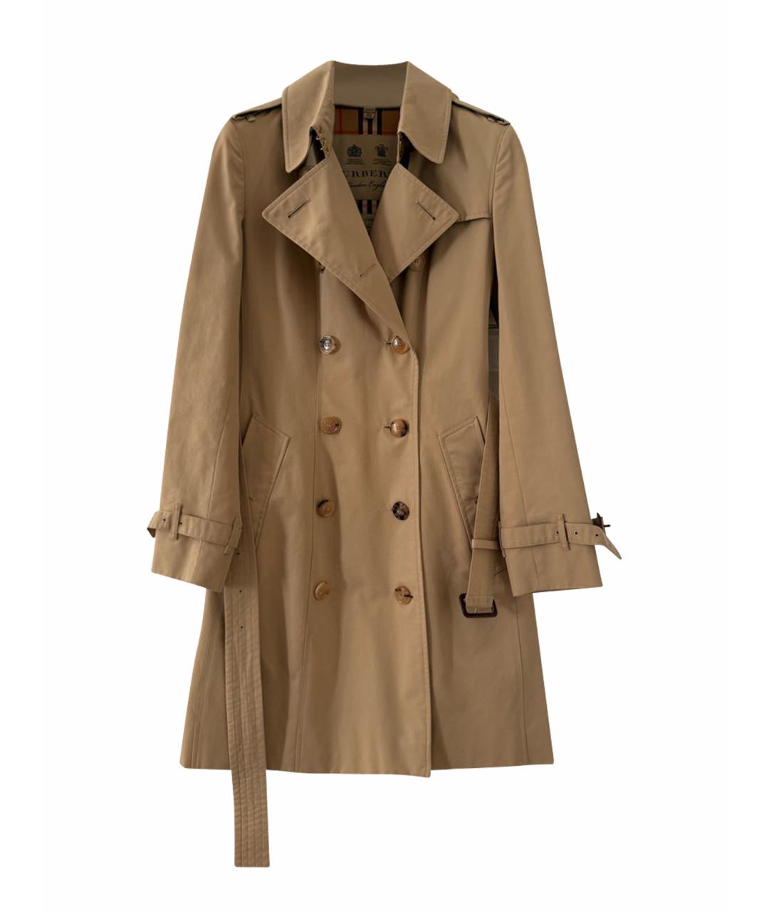 BURBERRY Бежевый хлопковый тренч/плащ, фото 1